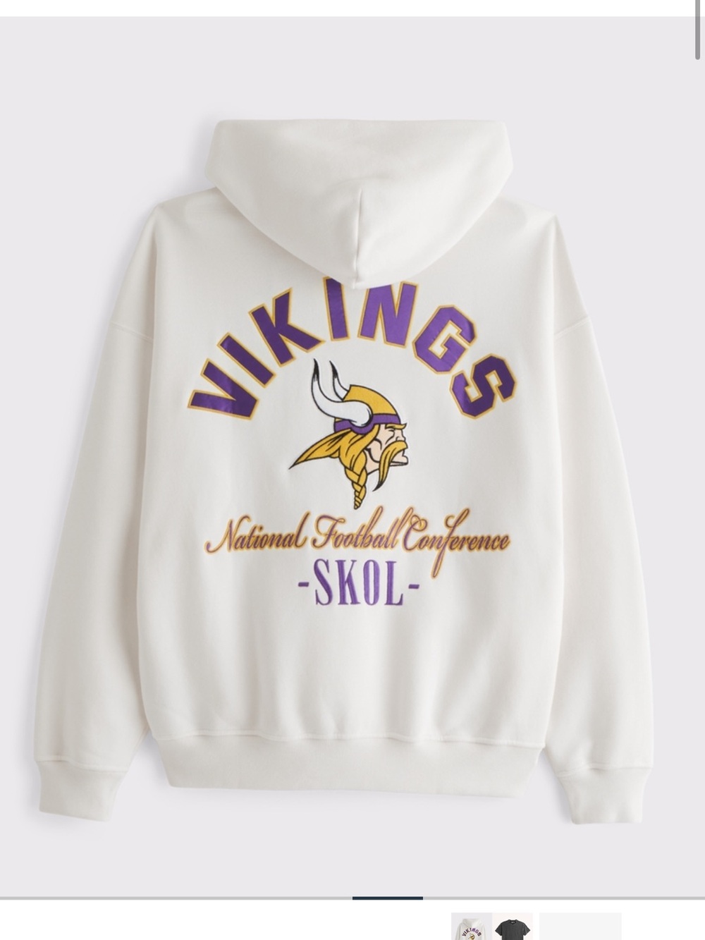 Abercrombie&Fitch Minnesota Vikings Graphic Popover Hoodie Large NEW! SOLD OUT